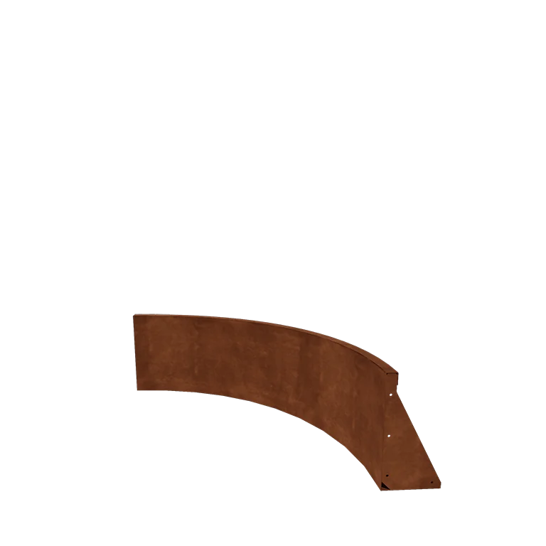 Подпорна стена от кортенова стомана - Вътрешна извивка - 100 x 100 x 40 cm