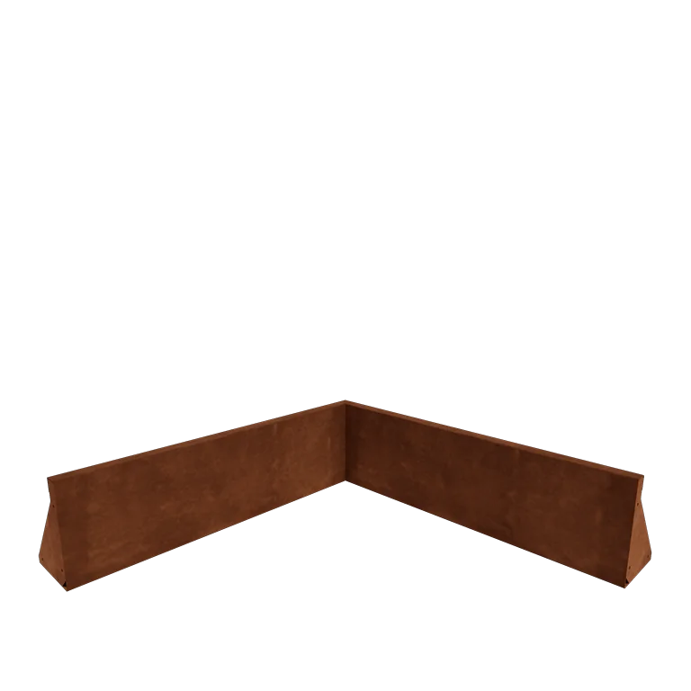 Подпорна стена от кортенова стомана - Вътрешен ъгъл - 100 x 100 x 30 cm