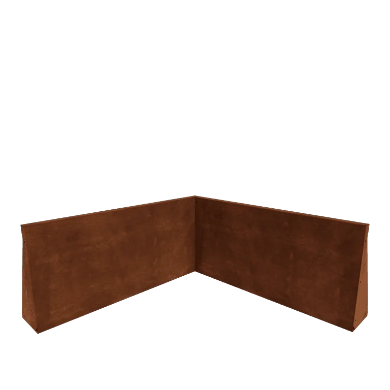 Подпорна стена от кортенова стомана - Вътрешен ъгъл - 100 x 100 x 50 cm