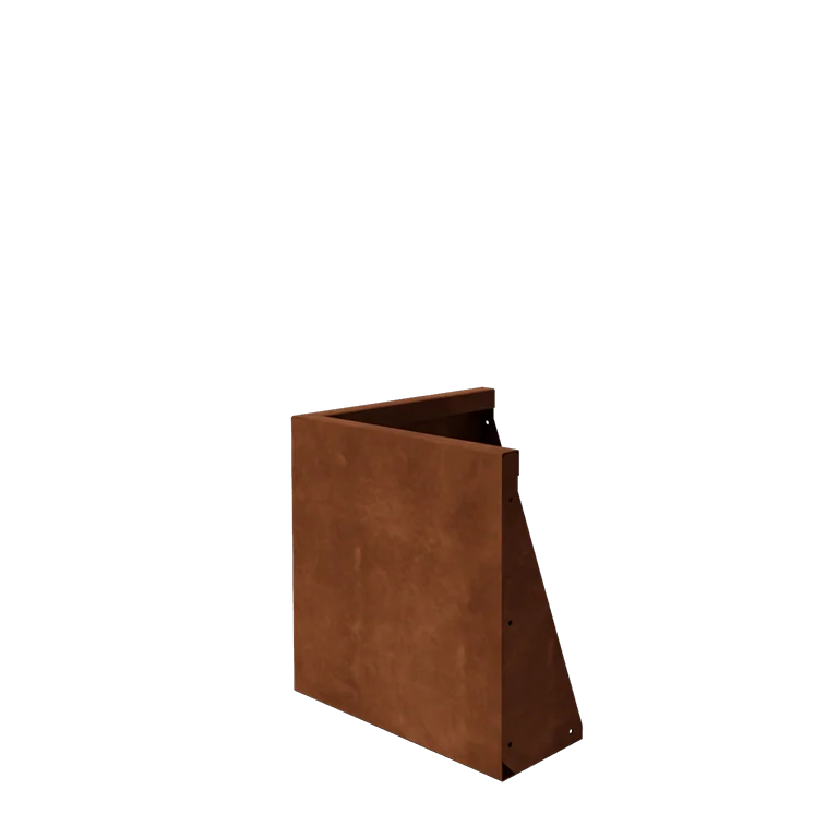 Подпорна стена от кортенова стомана - Външен ъгъл - 50 x 50 x 50 cm