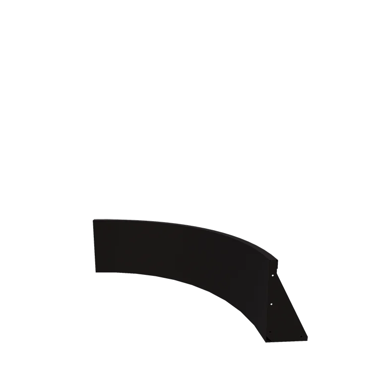 Подпорна стена от стомана - Вътрешна извивка - 100 x 100 x 40 cm - RAL9005 матов (черен)