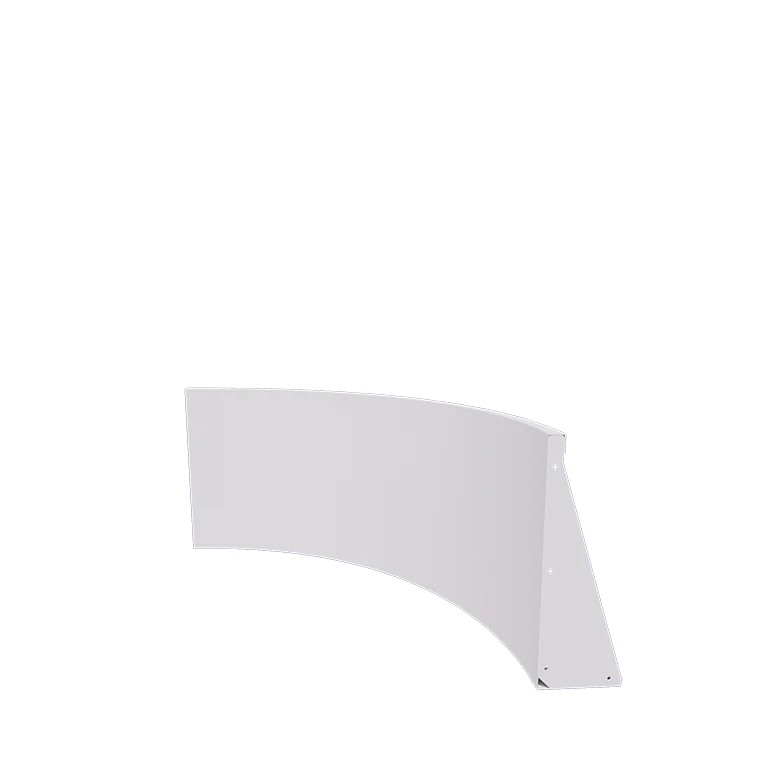 Подпорна стена от стомана - Вътрешна извивка - 100 x 100 x 60 cm - RAL9010 матов (бял)