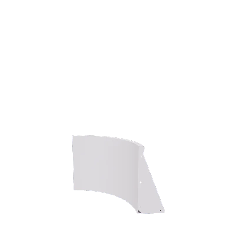 Подпорна стена от стомана - Външна извивка - 50 x 50 x 50 cm - RAL9010 матов (бял)