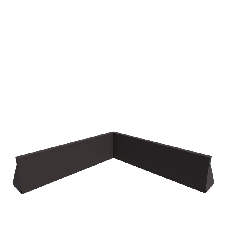 Подпорна стена от стомана - Вътрешен ъгъл - 100 x 100 x 30 cm - RAL7016 матов (антрацитено сиво)