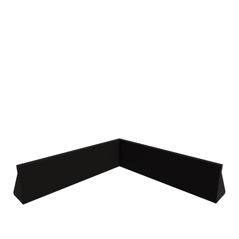 Подпорна стена от стомана - Вътрешен ъгъл - 100 x 100 x 30 cm - RAL9005 матов (черен)