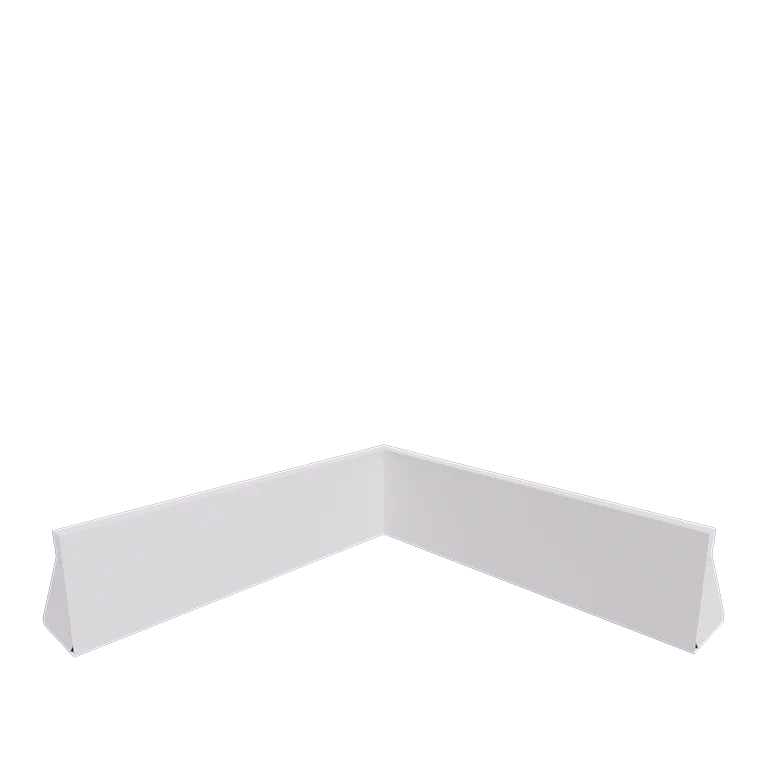 Подпорна стена от стомана - Вътрешен ъгъл - 100 x 100 x 30 cm - RAL9010 матов (бял)
