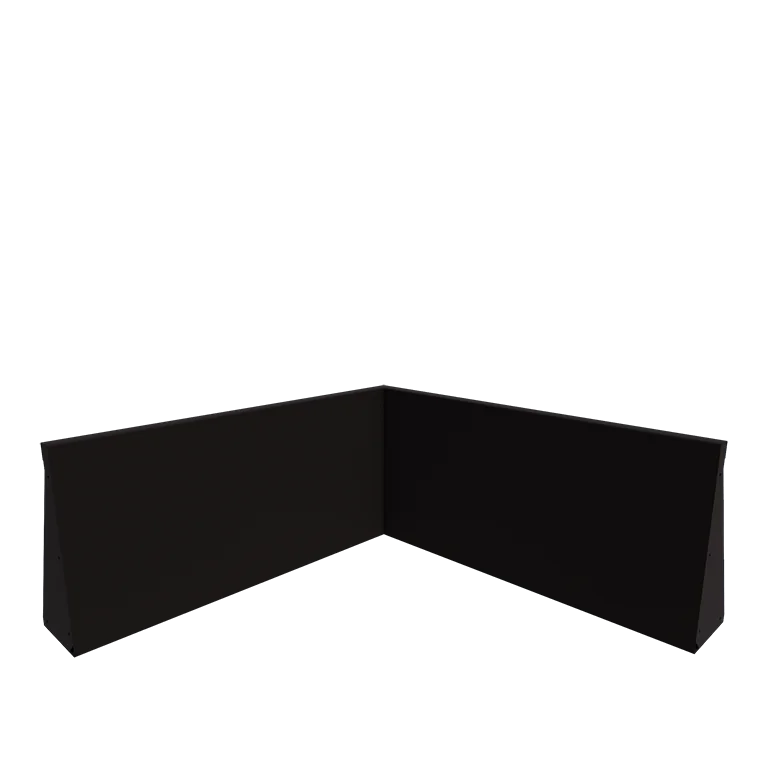 Подпорна стена от стомана - Вътрешен ъгъл - 100 x 100 x 50 cm - RAL9005 матов (черен)