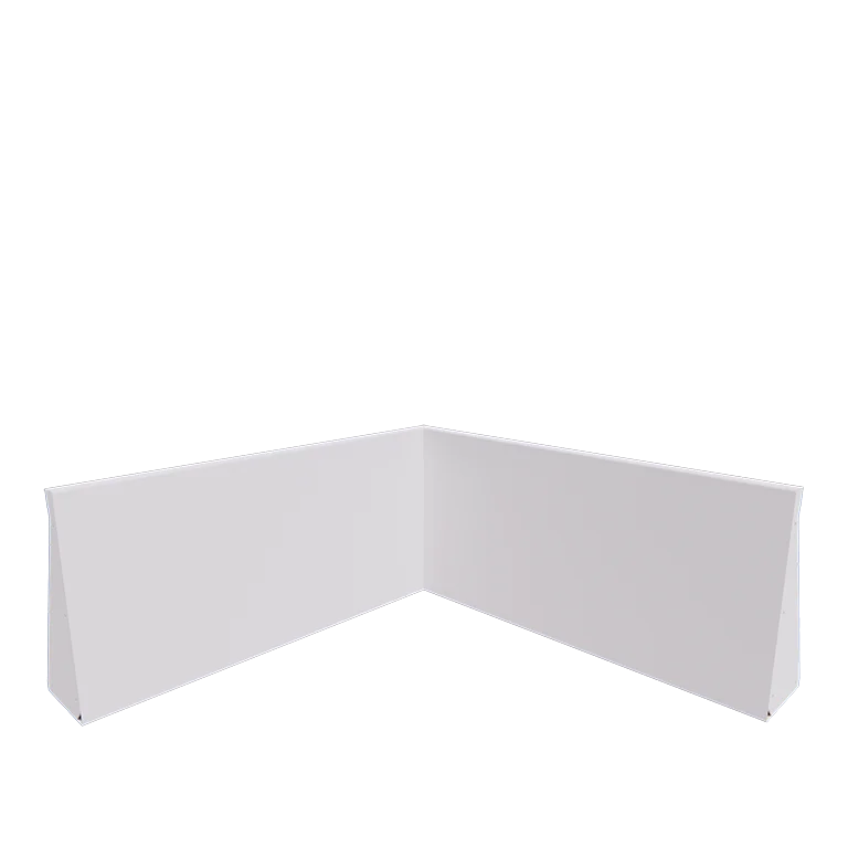 Подпорна стена от стомана - Вътрешен ъгъл - 100 x 100 x 50 cm - RAL9010 матов (бял)