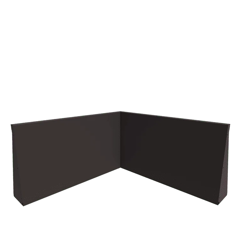 Подпорна стена от стомана - Вътрешен ъгъл - 100 x 100 x 60 cm - друг RAL цвят