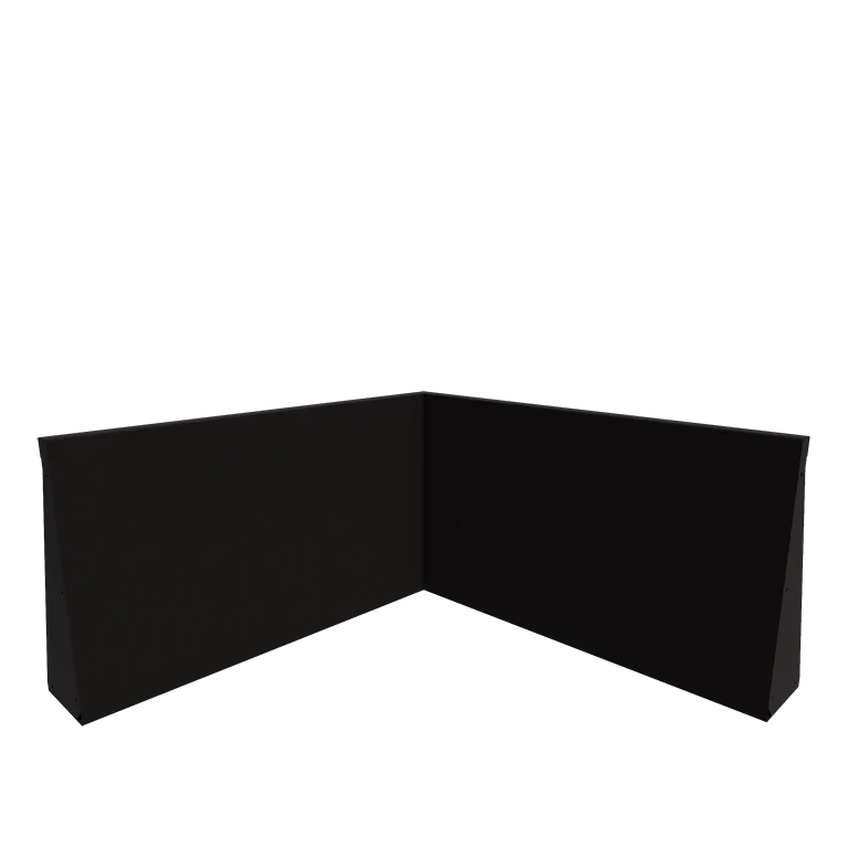 Подпорна стена от стомана - Вътрешен ъгъл - 100 x 100 x 60 cm - RAL9005 матов (черен)