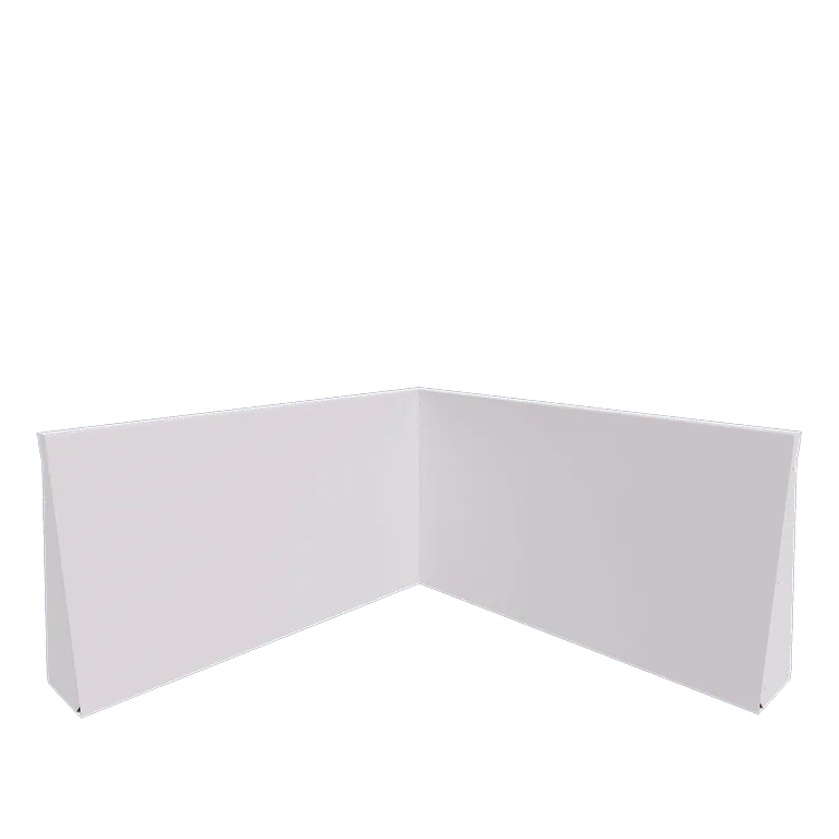 Подпорна стена от стомана - Вътрешен ъгъл - 100 x 100 x 60 cm - RAL9010 матов (бял)