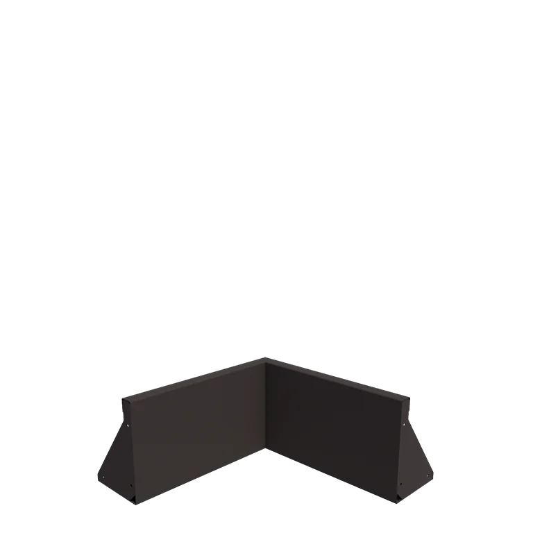 Подпорна стена от стомана - Вътрешен ъгъл - 50 x 50 x 30 cm - RAL7016 матов (антрацитено сиво)