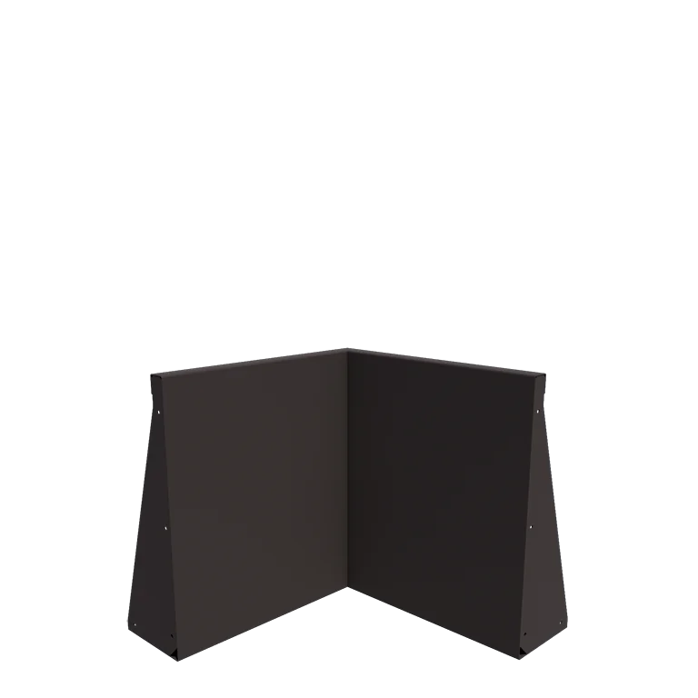 Подпорна стена от стомана - Вътрешен ъгъл - 50 x 50 x 60 cm - друг RAL цвят