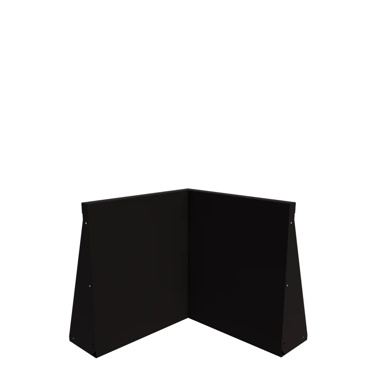 Подпорна стена от стомана - Вътрешен ъгъл - 50 x 50 x 60 cm - RAL9005 матов (черен)
