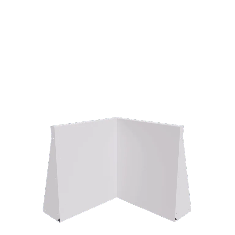 Подпорна стена от стомана - Вътрешен ъгъл - 50 x 50 x 60 cm - RAL9010 матов (бял)