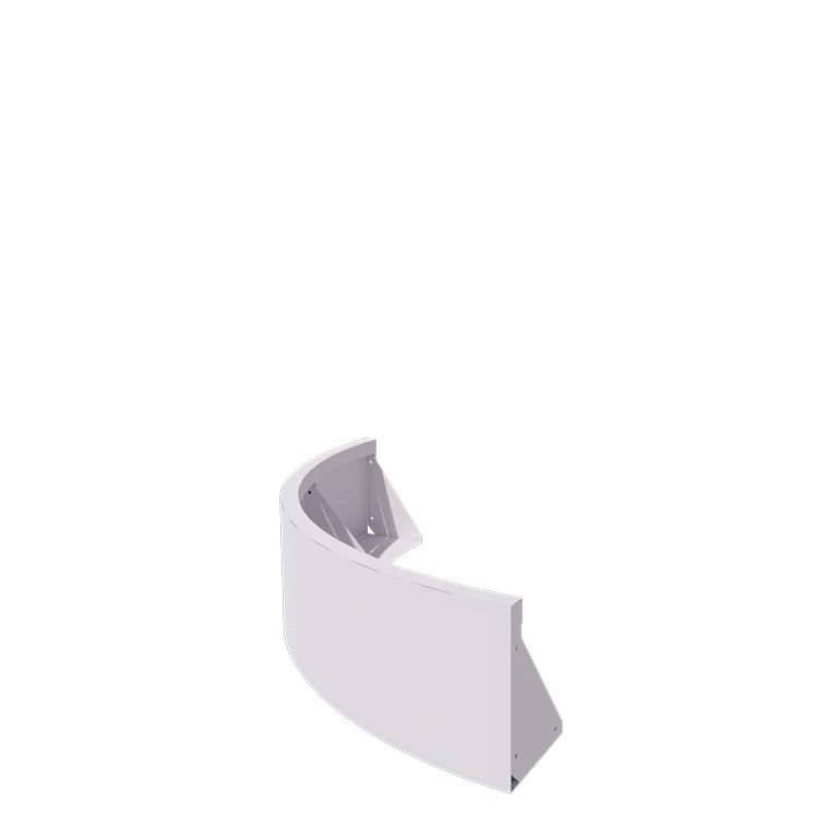 Подпорна стена от стомана - Външна извивка - 100 x 100 x 30 cm - RAL9010 матов (бял)