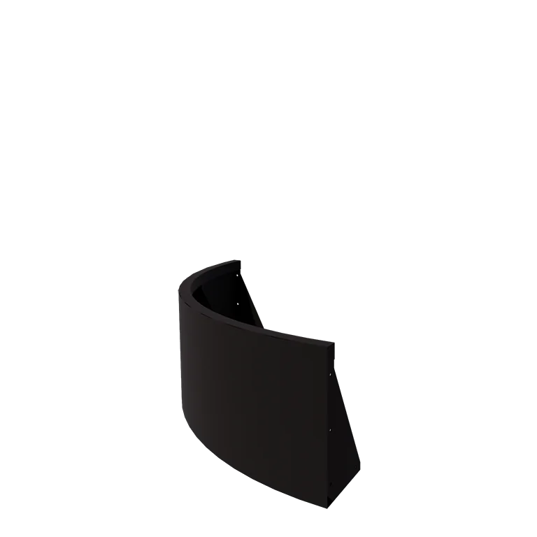Подпорна стена от стомана - Външна извивка - 100 x 100 x 40 cm - RAL9005 матов (черен)