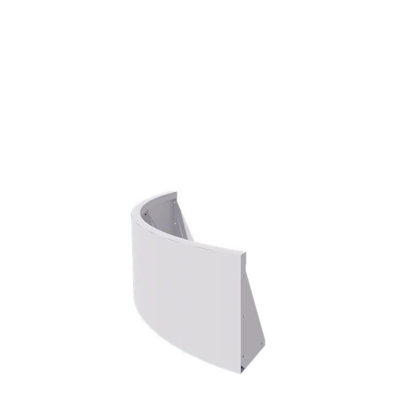 Подпорна стена от стомана - Външна извивка - 100 x 100 x 40 cm - RAL9010 матов (бял)