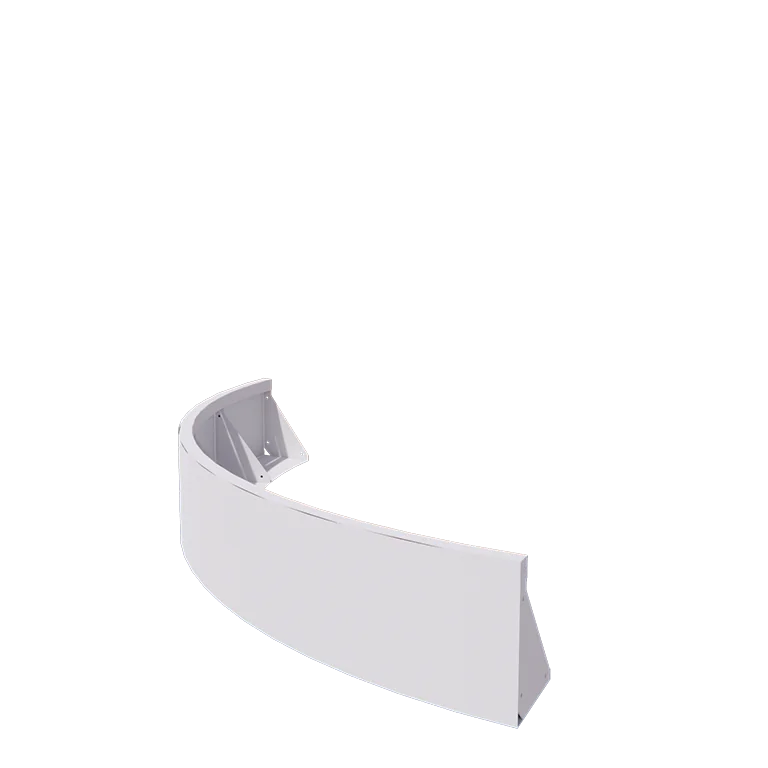 Подпорна стена от стомана - Външна извивка - 150 x 150 x 30 cm - RAL9010 матов (бял)