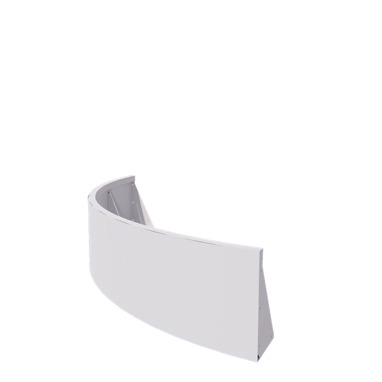 Подпорна стена от стомана - Външна извивка - 150 x 150 x 40 cm - RAL9010 матов (бял)