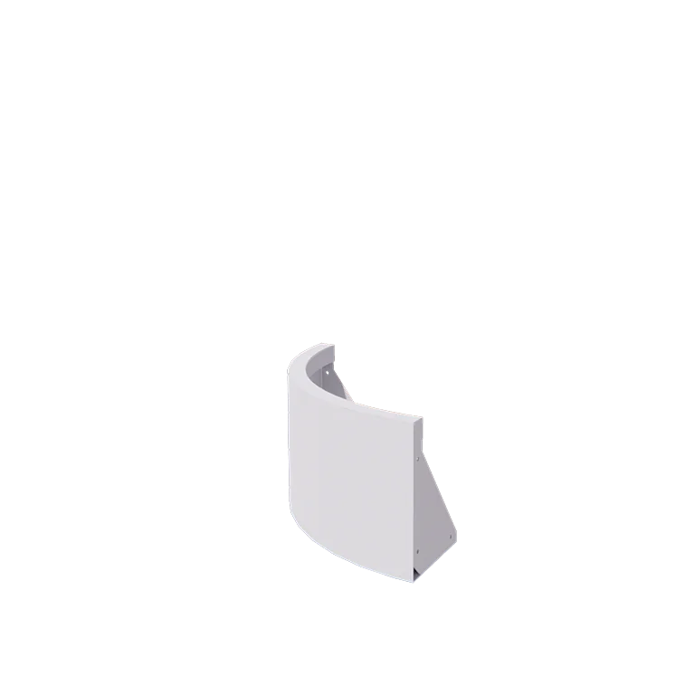 Подпорна стена от стомана - Външна извивка - 50 x 50 x 30 cm - RAL9010 матов (бял)
