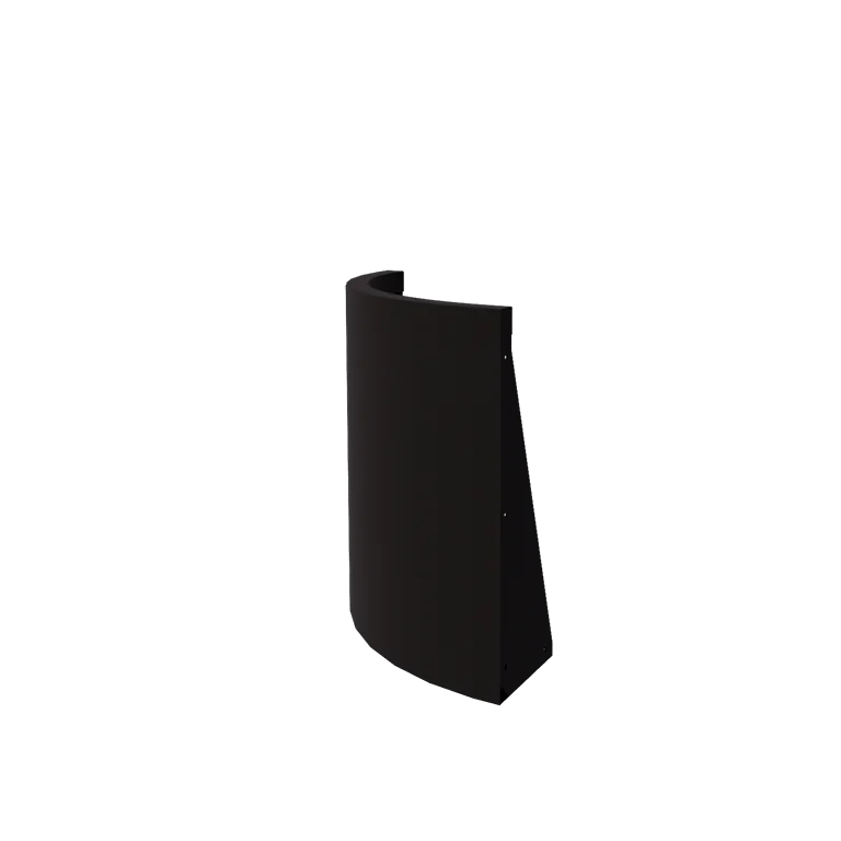 Подпорна стена от стомана - Външна извивка - 50 x 50 x 60 cm - RAL9005 матов (черен)