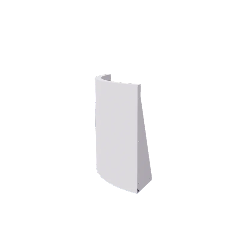 Подпорна стена от стомана - Външна извивка - 50 x 50 x 60 cm - RAL9010 матов (бял)