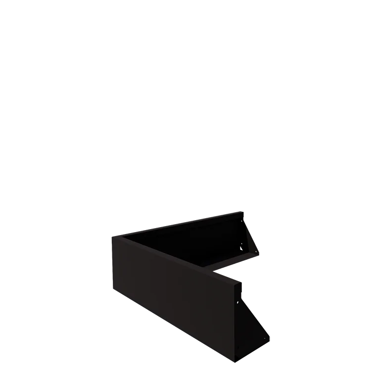 Подпорна стена от стомана - Външен ъгъл - 100 x 100 x 30 cm - RAL9005 матов (черен)