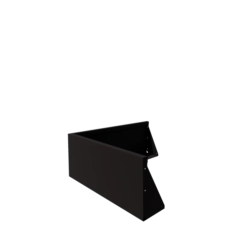 Подпорна стена от стомана - Външен ъгъл - 100 x 100 x 40 cm - RAL9005 матов (черен)
