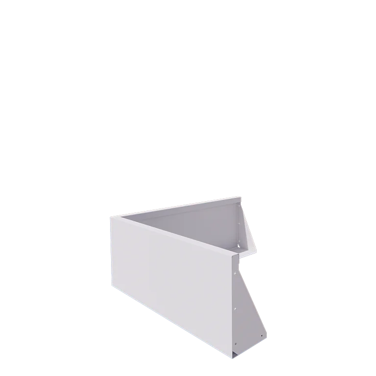 Подпорна стена от стомана - Външен ъгъл - 100 x 100 x 40 cm - RAL9010 матов (бял)