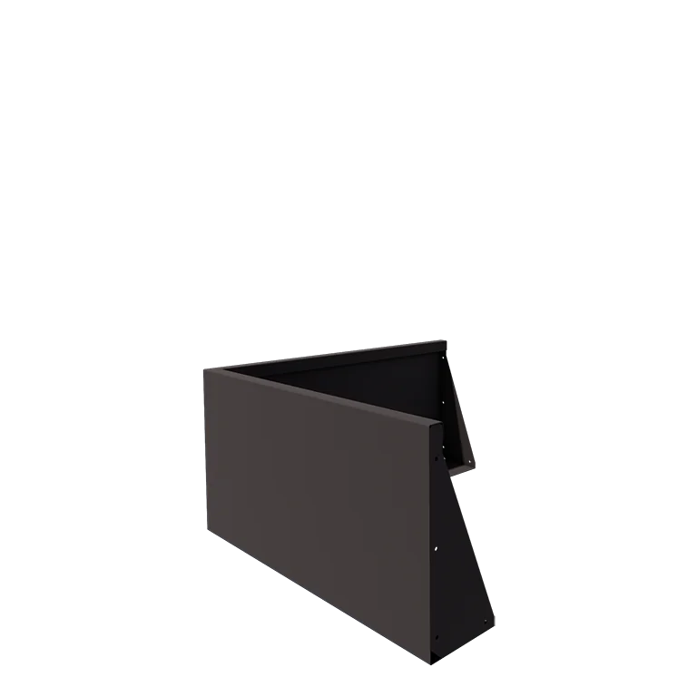 Подпорна стена от стомана - Външен ъгъл - 100 x 100 x 50 cm - друг RAL цвят