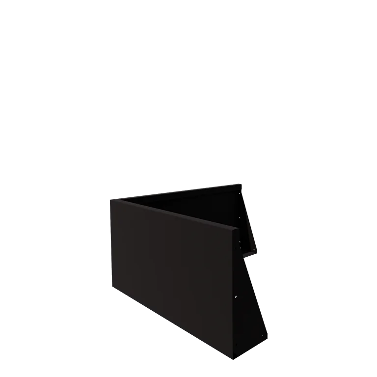 Подпорна стена от стомана - Външен ъгъл - 100 x 100 x 50 cm - RAL9005 матов (черен)