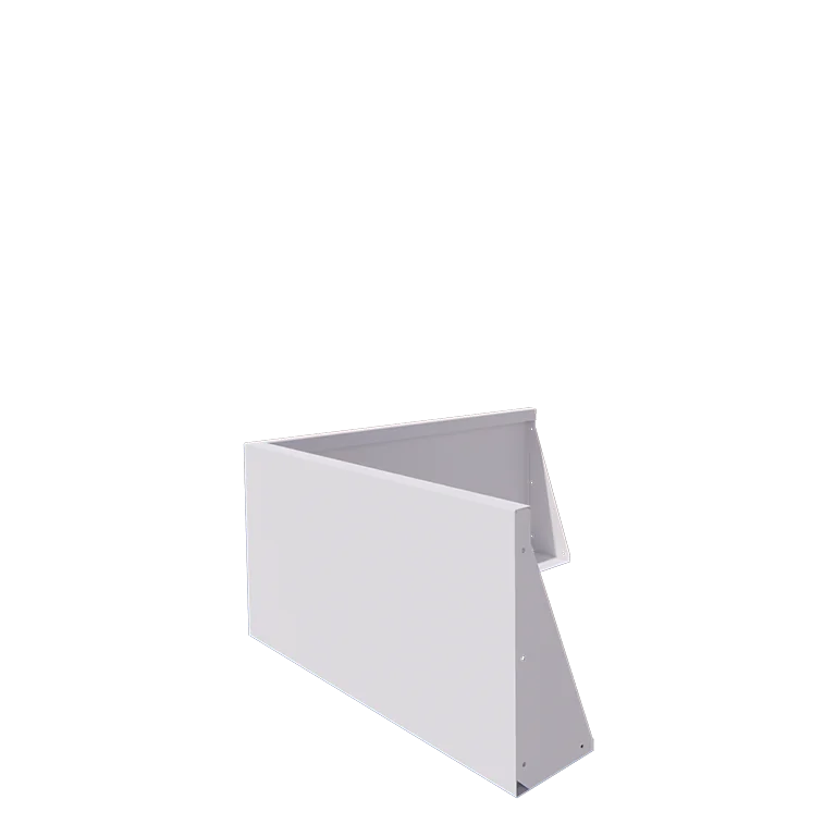 Подпорна стена от стомана - Външен ъгъл - 100 x 100 x 50 cm - RAL9010 матов (бял)