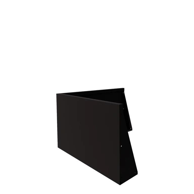 Подпорна стена от стомана - Външен ъгъл - 100 x 100 x 60 cm - RAL9005 матов (черен)