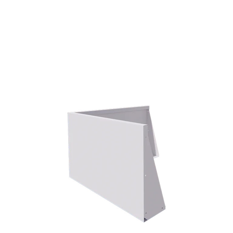 Подпорна стена от стомана - Външен ъгъл - 100 x 100 x 60 cm - RAL9010 матов (бял)
