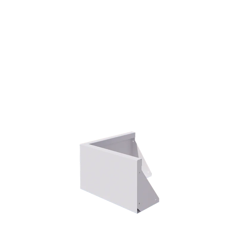 Подпорна стена от стомана - Външен ъгъл - 50 x 50 x 30 cm - RAL9010 матов (бял)