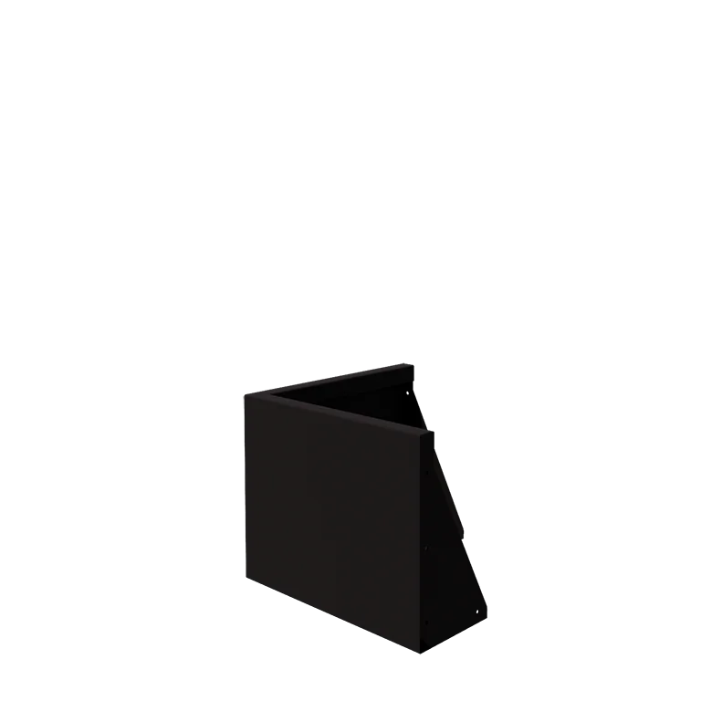Подпорна стена от стомана - Външен ъгъл - 50 x 50 x 40 cm - RAL9005 матов (черен)