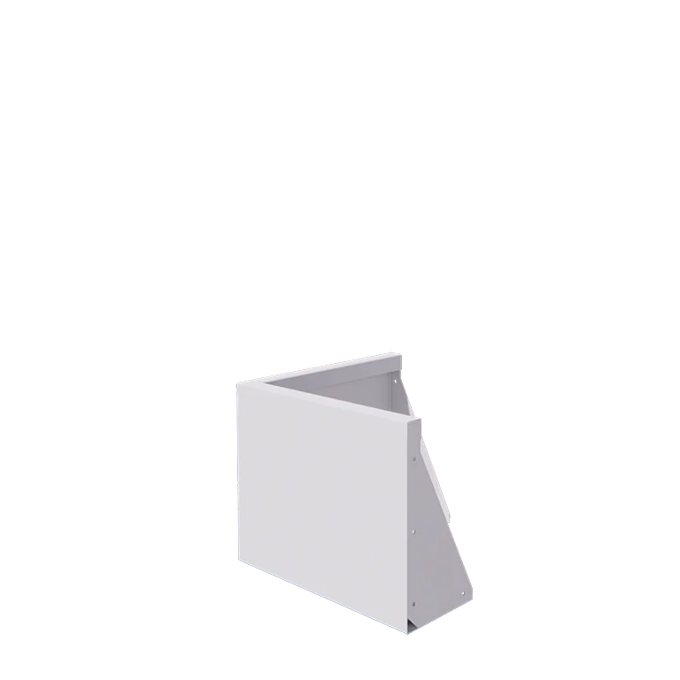 Подпорна стена от стомана - Външен ъгъл - 50 x 50 x 40 cm - RAL9010 матов (бял)