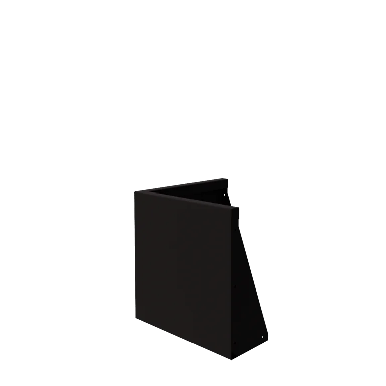 Подпорна стена от стомана - Външен ъгъл - 50 x 50 x 50 cm - RAL9005 матов (черен)