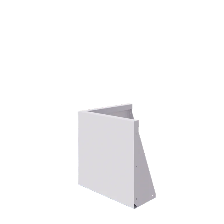 Подпорна стена от стомана - Външен ъгъл - 50 x 50 x 50 cm - RAL9010 матов (бял)