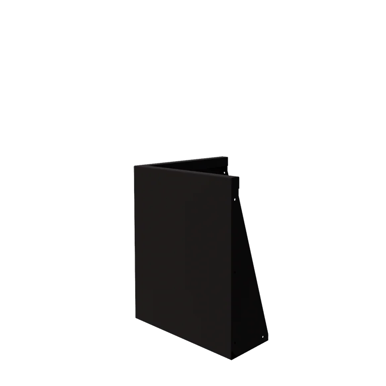 Подпорна стена от стомана - Външен ъгъл - 50 x 50 x 60 cm - RAL9005 матов (черен)