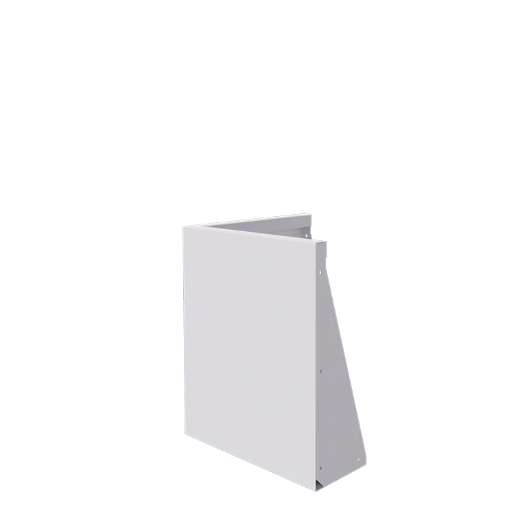 Подпорна стена от стомана - Външен ъгъл - 50 x 50 x 60 cm - RAL9010 матов (бял)