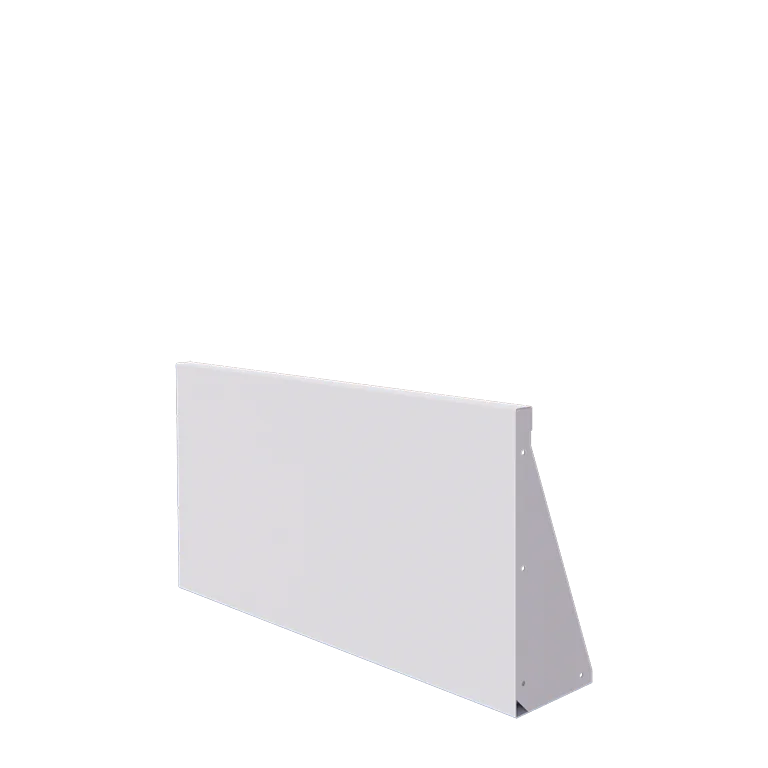 Подпорна стена от стомана - Прав - 100 x 50 cm - RAL9010 матов (бял)