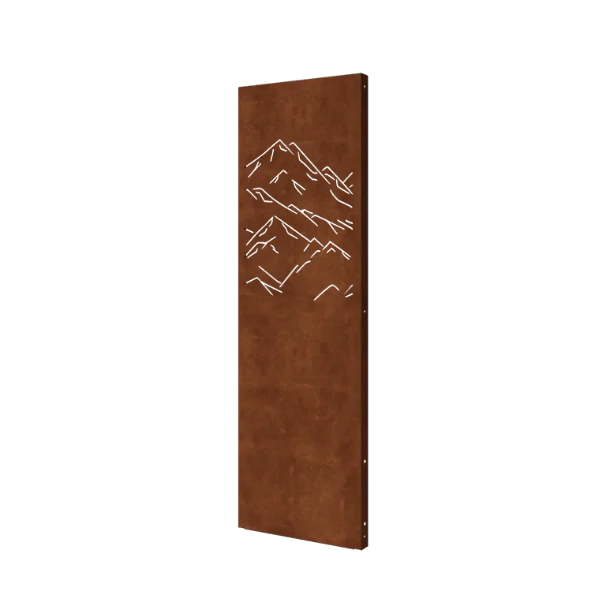 Панел от кортенова стомана - планини 3 - 60 x 6 x 190 cm
