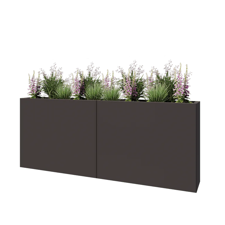 Саксии за цветя от стомана XXL - Правоъгълник - 200 x 30 x 80 cm - друг RAL цвят - без основа