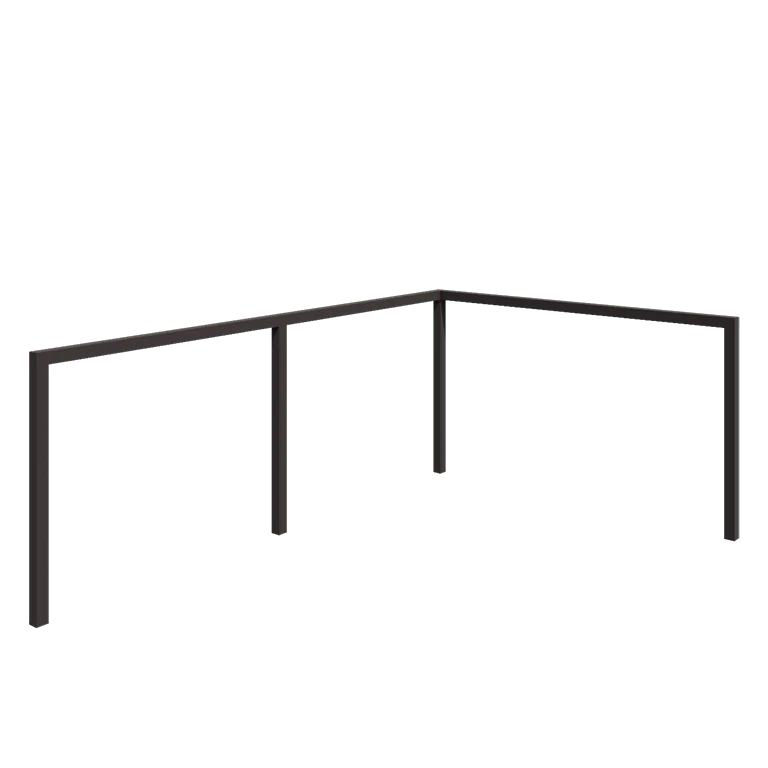 Пергола от стомана - Ъгъл - 600 x 412 x 230 cm - RAL7016 матов (антрацитено сиво) - Без бетонен фундамент