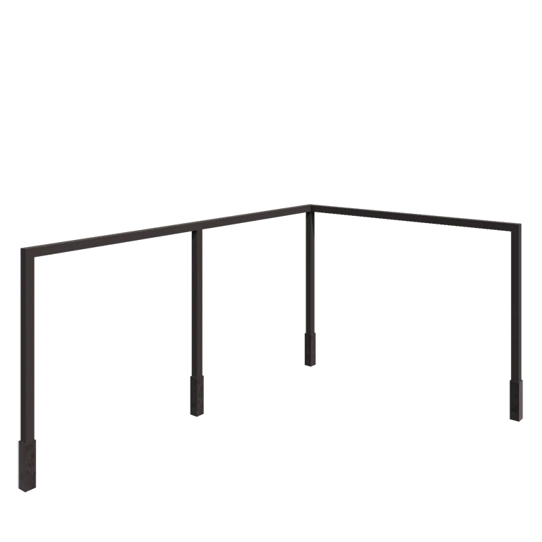 Пергола от стомана - Ъгъл - 600 x 412 x 230 cm - RAL7016 матов (антрацитено сиво) - С включен бетонен фундамент