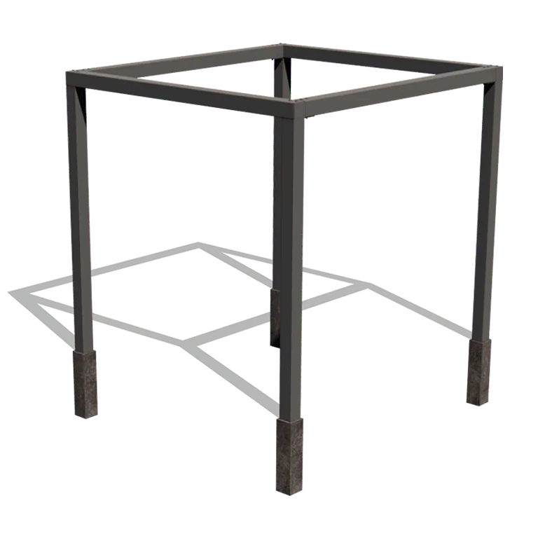 Пергола от стомана - Квадрат - 274 x 250 x 230 cm - RAL9005 матов (черен) - Без бетонен фундамент
