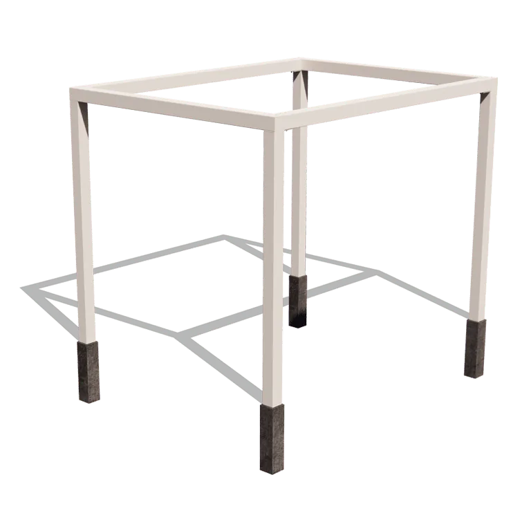 Пергола от стомана - Правоъгълник - 324 x 250 x 230 cm - RAL9010 матов (бял) - С включен бетонен фундамент