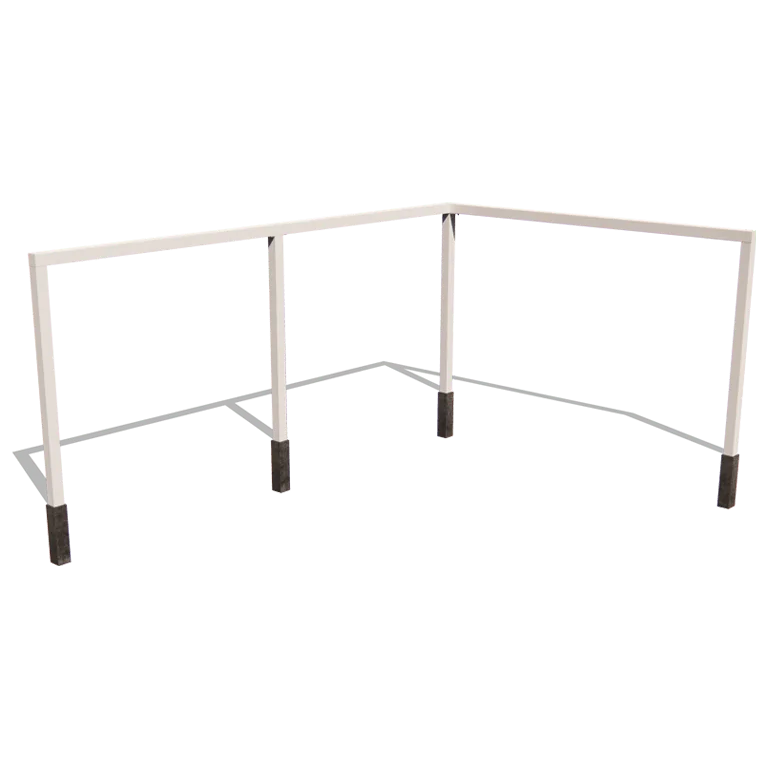 Пергола от стомана - Ъгъл - 600 x 412 x 230 cm - RAL9010 матов (бял) - Без бетонен фундамент